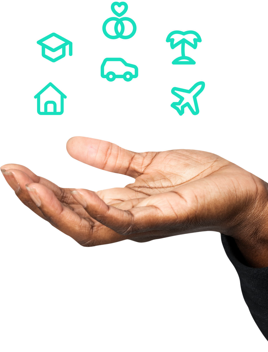 Customer's Hand and Personal Goals